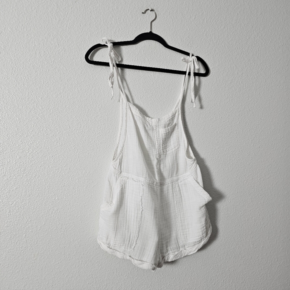 White Gauze Tie-Strap Romper Sz S - Picture 4 of 8